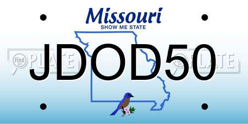 JDOD50 Missouri License Plate
