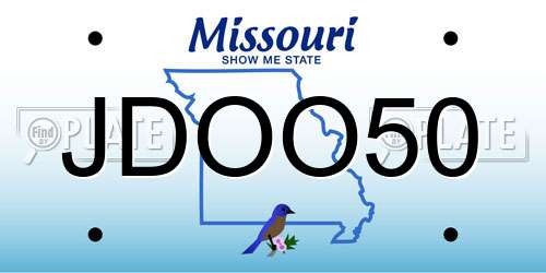 JDOO50 Missouri License Plate