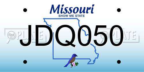 JDQ050 Missouri License Plate