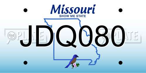 JDQ080 Missouri License Plate
