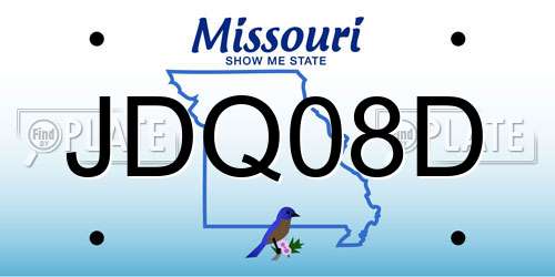 JDQ08D Missouri License Plate