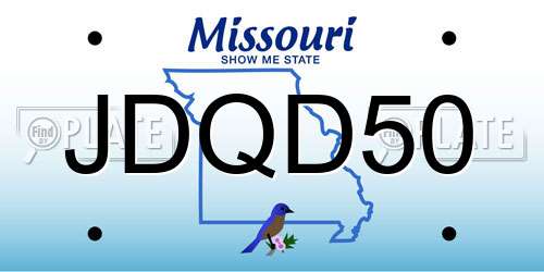 JDQD50 Missouri License Plate