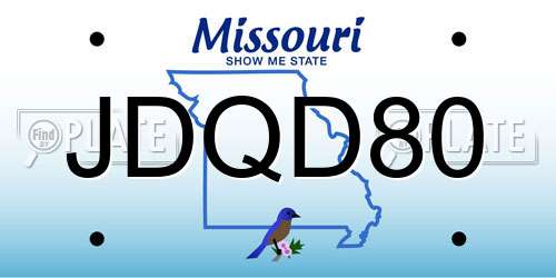 JDQD80 Missouri License Plate