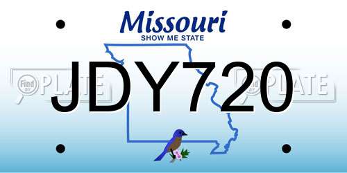 JDY720 Missouri License Plate