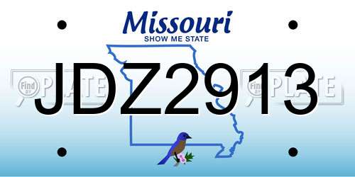JDZ2913 Missouri License Plate
