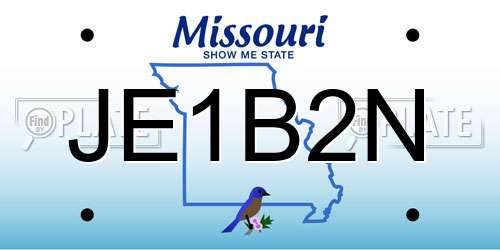 JE1B2N Missouri License Plate
