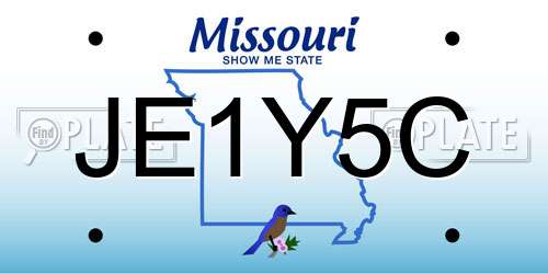 JE1Y5C Missouri License Plate