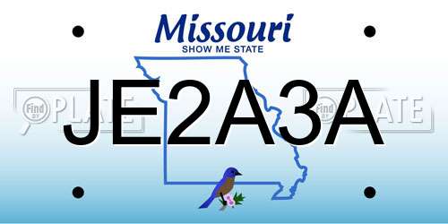 JE2A3A Missouri License Plate