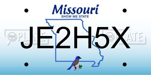 JE2H5X Missouri License Plate