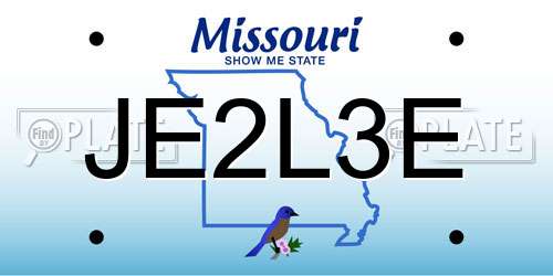 JE2L3E Missouri License Plate