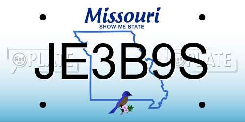 JE3B9S Missouri License Plate