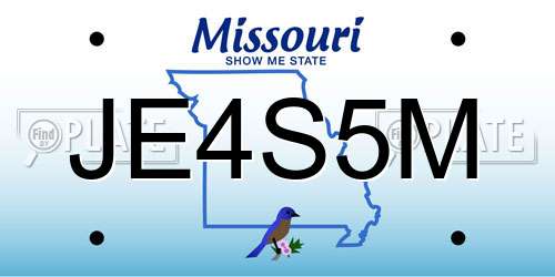 JE4S5M Missouri License Plate