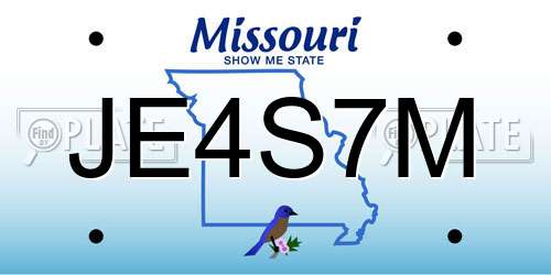 JE4S7M Missouri License Plate