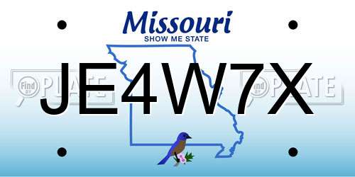 JE4W7X Missouri License Plate