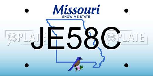 JE58C Missouri License Plate