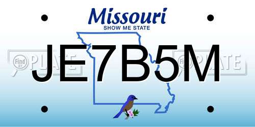 JE7B5M Missouri License Plate