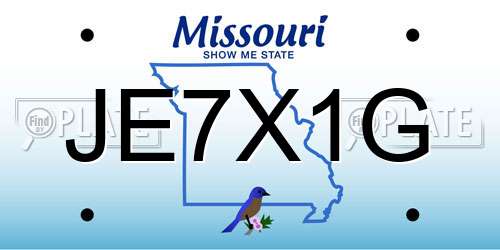JE7X1G Missouri License Plate