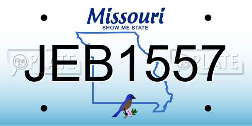 JEB1557 Missouri License Plate
