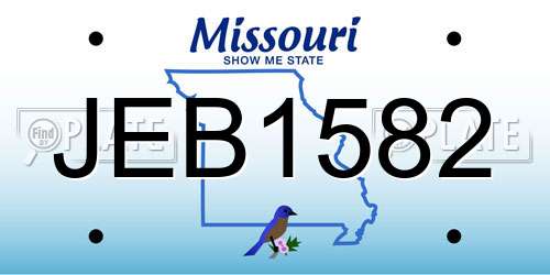 JEB1582 Missouri License Plate