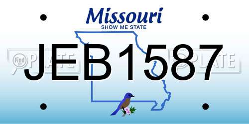 JEB1587 Missouri License Plate
