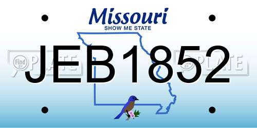 JEB1852 Missouri License Plate