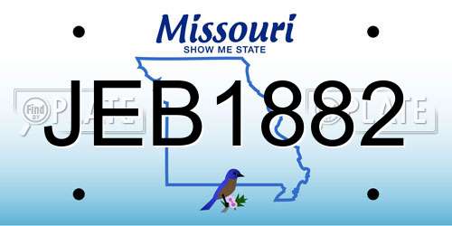 JEB1882 Missouri License Plate