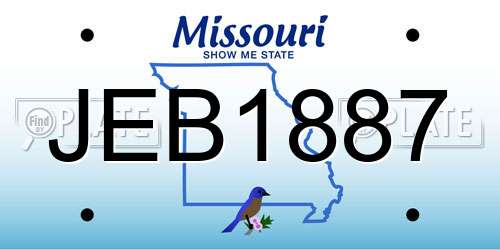 JEB1887 Missouri License Plate