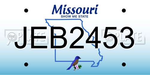 JEB2453 Missouri License Plate