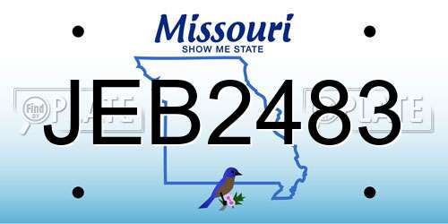 JEB2483 Missouri License Plate