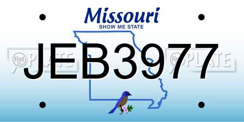 JEB3977 Missouri License Plate