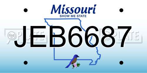 JEB6687 Missouri License Plate