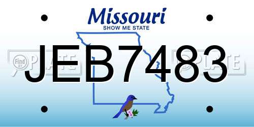 JEB7483 Missouri License Plate