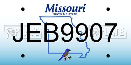 JEB9907 Missouri License Plate