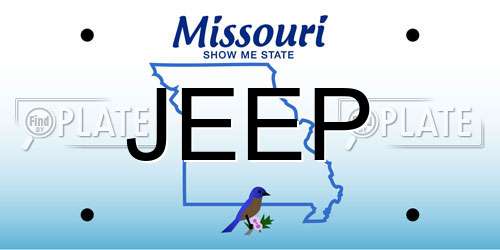 JEEP Missouri License Plate