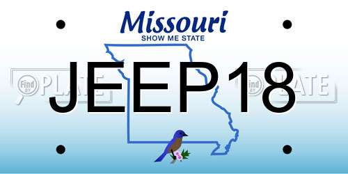 JEEP18 Missouri License Plate