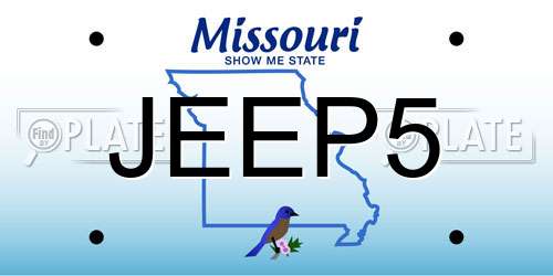JEEP5 Missouri License Plate
