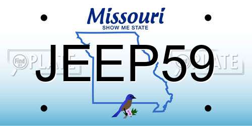 JEEP59 Missouri License Plate