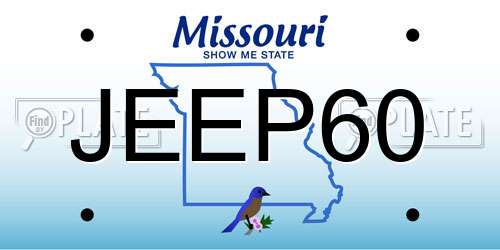 JEEP60 Missouri License Plate