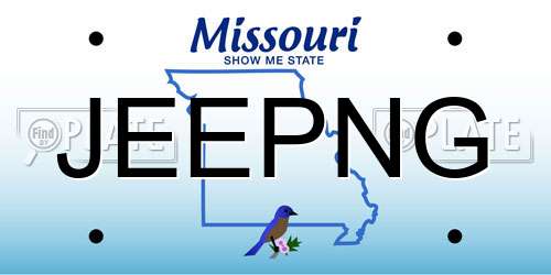 JEEPNG Missouri License Plate