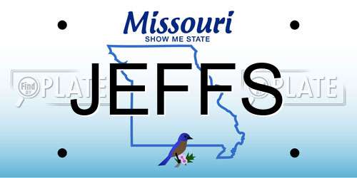 JEFFS Missouri License Plate