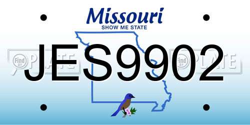 JES9902 Missouri License Plate
