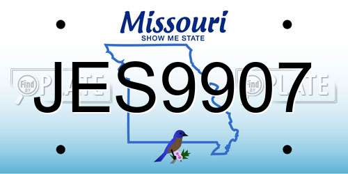 JES9907 Missouri License Plate