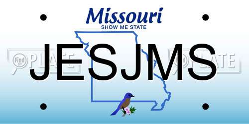 JESJMS Missouri License Plate
