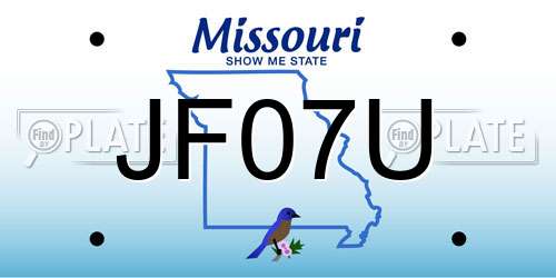JF07U Missouri License Plate
