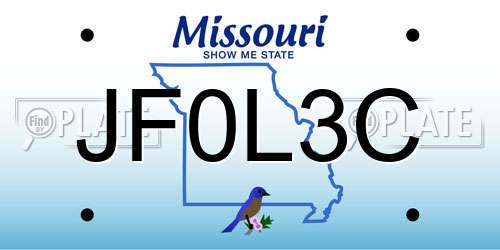 JF0L3C Missouri License Plate