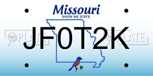 JF0T2K Missouri License Plate