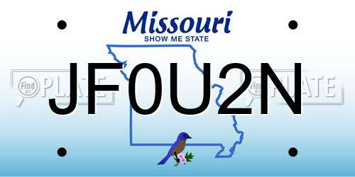 JF0U2N Missouri License Plate