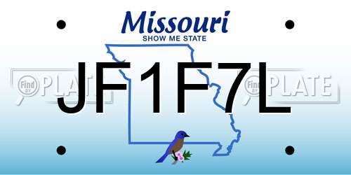 JF1F7L Missouri License Plate