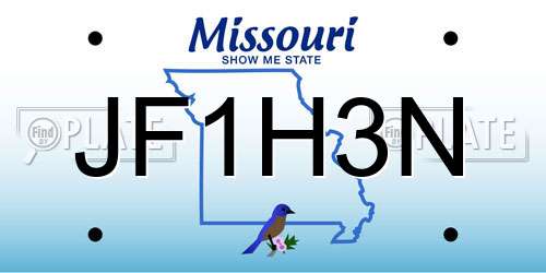 JF1H3N Missouri License Plate