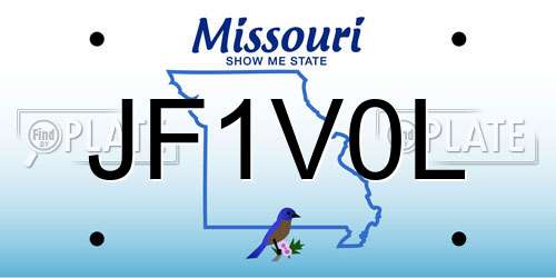 JF1V0L Missouri License Plate